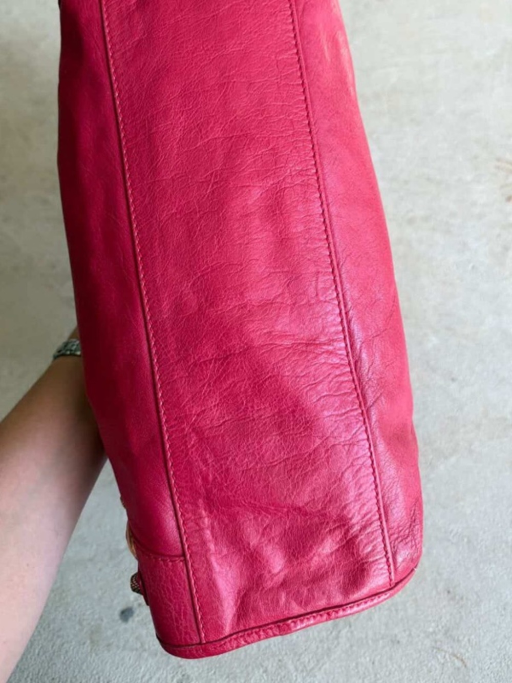 Pink Balenciaga city 2012 Nicolas Ghesquière agneau red rose thulian motorcycle - Picture 3 of 13